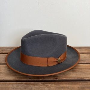 Two roads Gigi Pip fedora hat blue brown wool